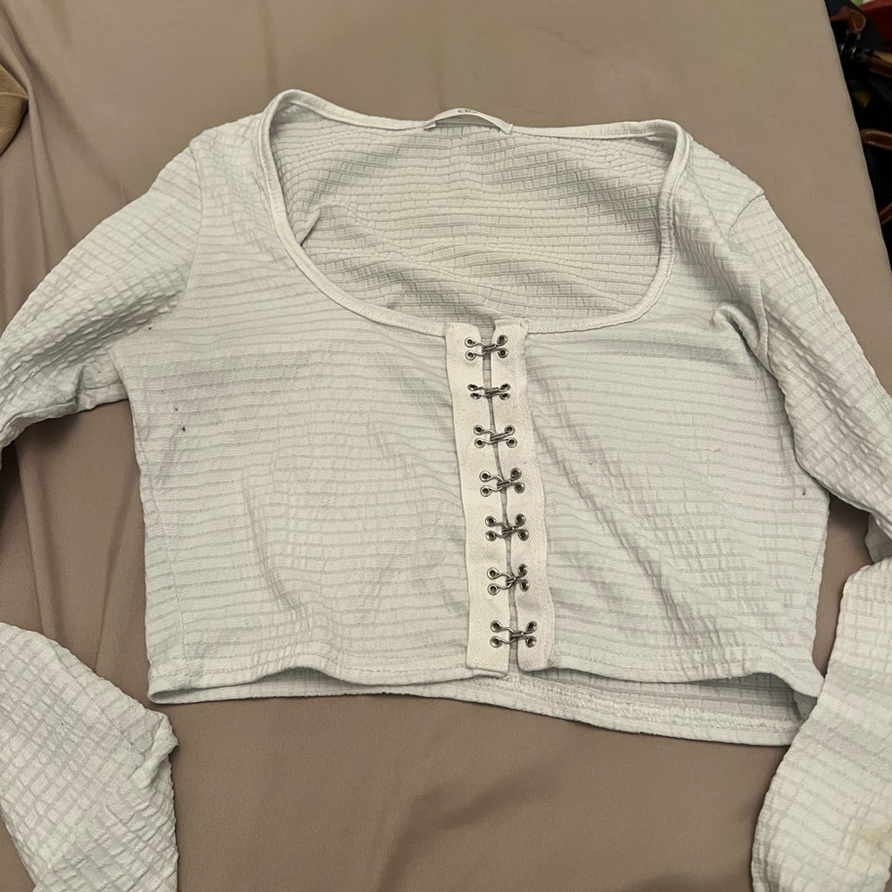 WHITE LONG SLEEVE TANK TOP